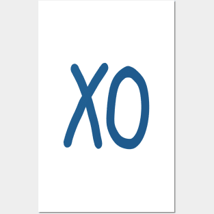 Kiss and hug XO in blush and denim blue Posters and Art